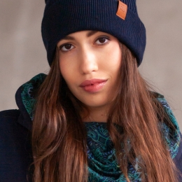 Mütze Peak Knit Navy - Fairtrade Cotton