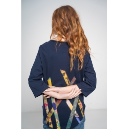 Bluse Emma Navy aus Fairtrade-Baumwolle