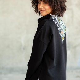 Sweatshirt Wrap Black Seguro - Bio-Baumwolle