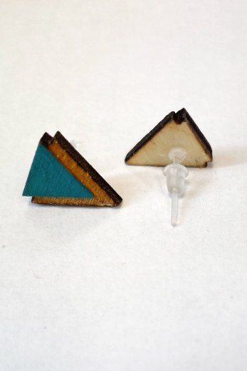 Ohrringe Geometric Triangle Turquoise