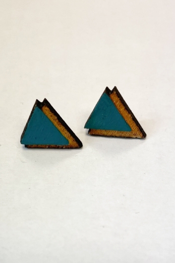 Ohrringe Geometric Triangle Turquoise