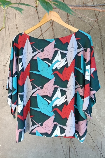Bluse Wind Origami Green - Onesize