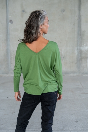 Bluse Saja Longsleeve Basil - Viskose EcoVero™