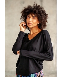 Bluse Saja Longsleeve Black - Viskose EcoVero™