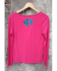 Bluse Cobra Pink Blue Mundo Fairtrade Cotton - S/M