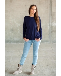 Bluse Saja Longsleeve Navy - Viskose EcoVero™