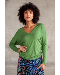 Bluse Saja Longsleeve Basil - Viskose EcoVero™