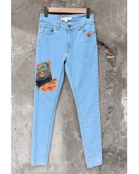 Jeans Mona Sky Blue Patchwork Harmony Zertifizierte Baumwolle - XS/S