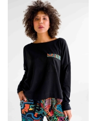 Sweatshirt Comfort Black Yala - Bio-Baumwolle