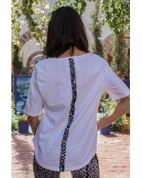 T-shirt Eila White Stripe Mopti - Fairtrade Cotton
