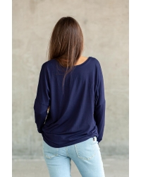 Bluse Saja Longsleeve Navy - Viskose EcoVero™