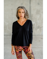 Bluse Saja Longsleeve Black - Viskose EcoVero™