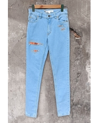 Jeans Mona Sky Blue Patchwork Zertifizierte Baumwolle - XS/S