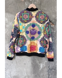 Sweatshirt – Bomberjacke Cotton Acid Flowers - M/L