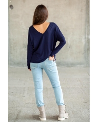 Bluse Saja Longsleeve Navy - Viskose EcoVero™