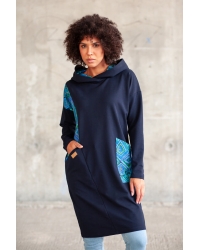 Kleid Onga Hoodie Navy Blue Mundo