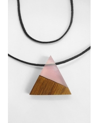 Halskette Wood Triangle Light Pink