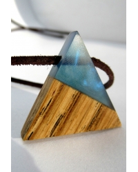 Halskette Wood Triangle Blue