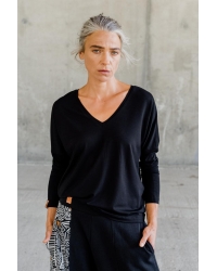 Bluse Saja Longsleeve Black - Viskose EcoVero™