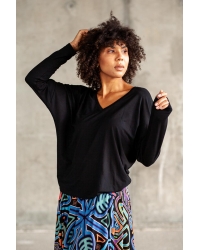 Bluse Saja Longsleeve Black - Viskose EcoVero™