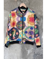 Sweatshirt – Bomberjacke Cotton Acid Flowers - M/L